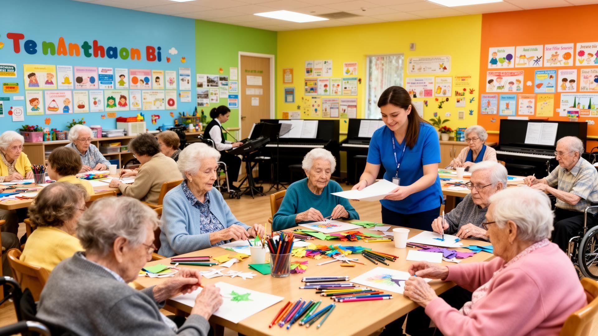Seniors participating in activities at Michigan adult day program