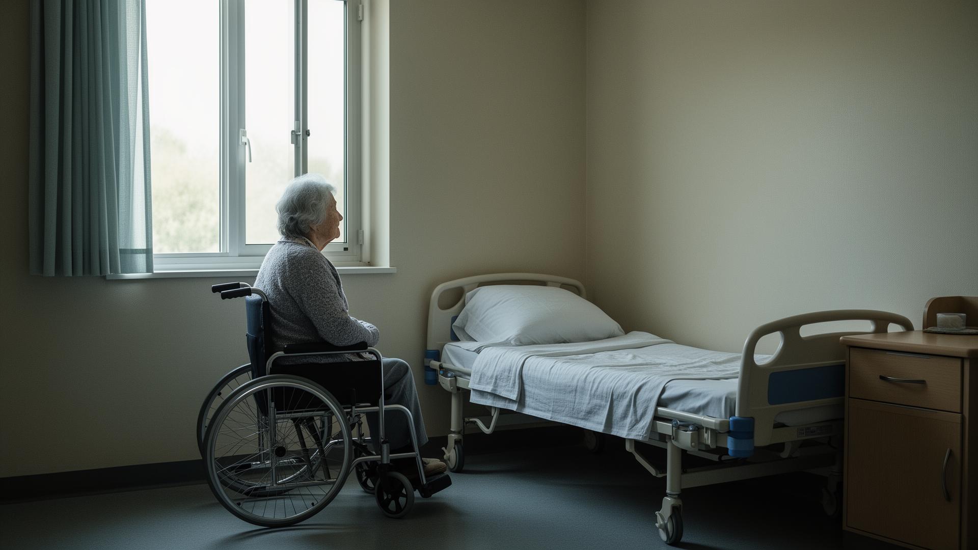 Nursing home room showing institutional environment