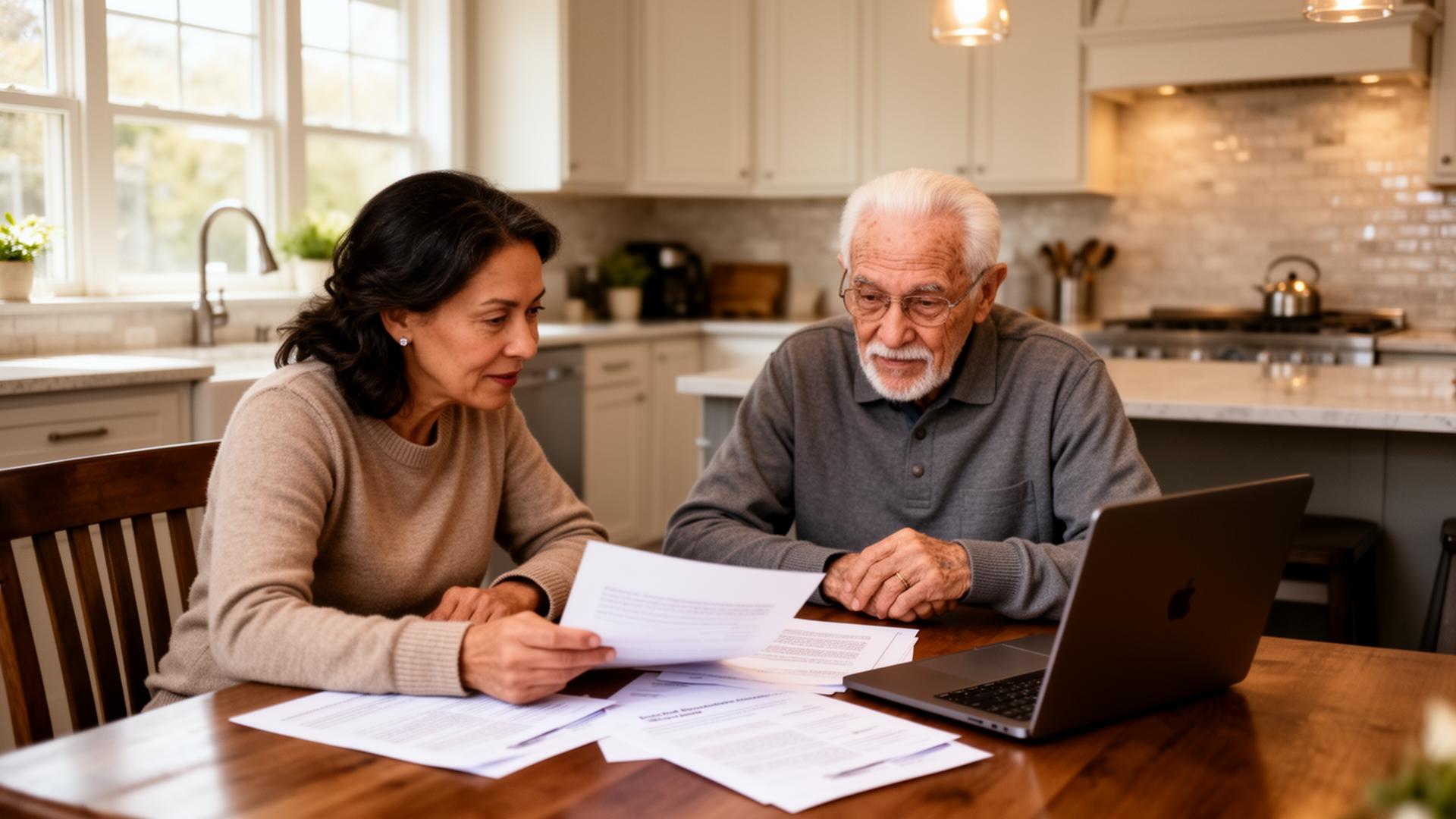 Michigan family reviewing home health care and home care options together at their kitchen table