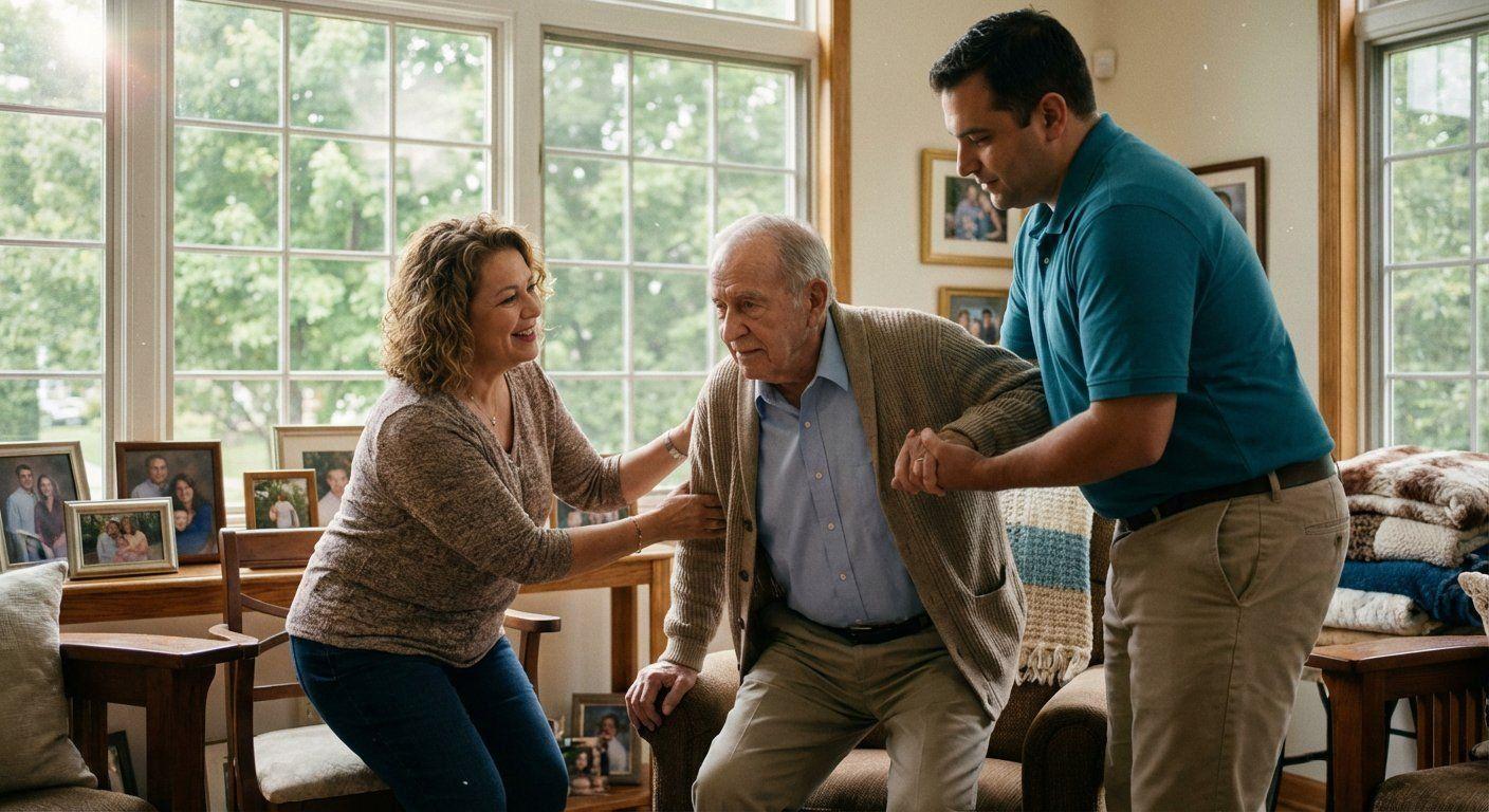 Family receiving after-hospital care support in Beverly Hills