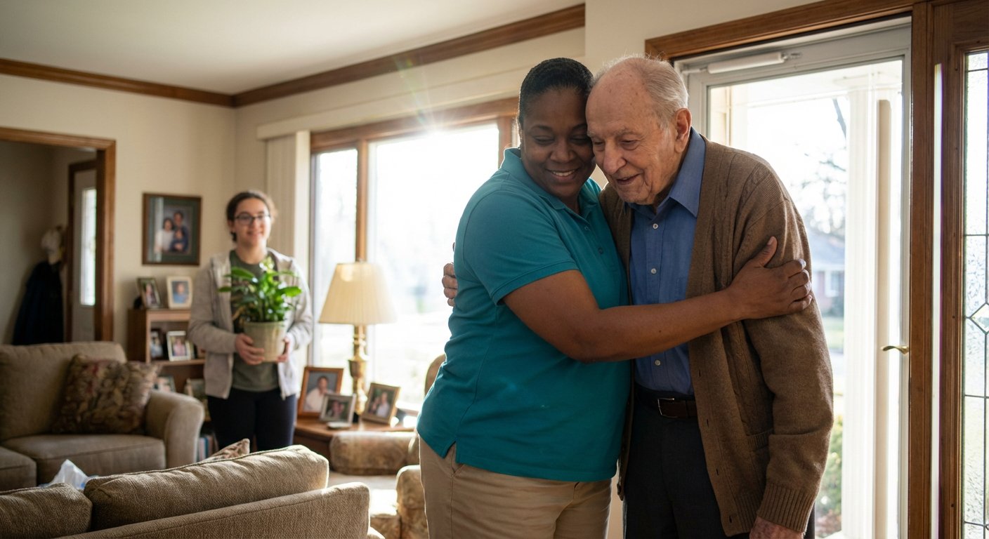 Family receiving after-hospital care support in Birmingham