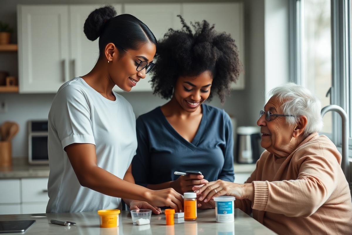 Family receiving after-hospital care support in Canton