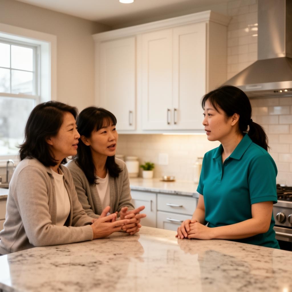 Family receiving after-hospital care support in Novi