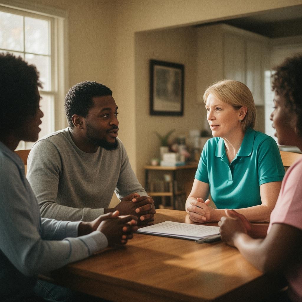 Family receiving after-hospital care support in Southfield